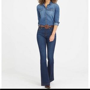 SPANX Dark Blue Flare & Wide Leg Jeans